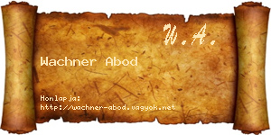 Wachner Abod névjegykártya